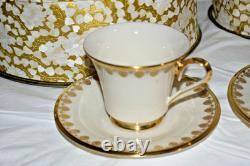 Vintage 25 piece LENOX CLARION GOLD RIMMED cups & saucers + holders EUC