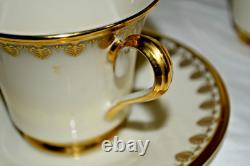 Vintage 25 piece LENOX CLARION GOLD RIMMED cups & saucers + holders EUC