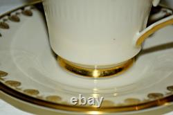 Vintage 25 piece LENOX CLARION GOLD RIMMED cups & saucers + holders EUC