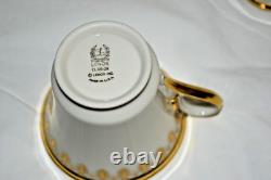 Vintage 25 piece LENOX CLARION GOLD RIMMED cups & saucers + holders EUC