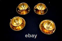 Vintage 9pc Tea Set Gold Arnart 4 Cups & Saucers, Creamer M4010