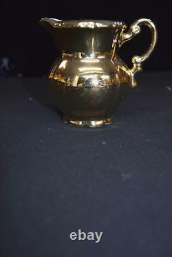 Vintage 9pc Tea Set Gold Arnart 4 Cups & Saucers, Creamer M4010