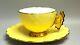 Vintage Aynsley England Cup & Saucer Setbutterfly Handle On Yellow Withgold Trim