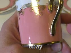 Vintage Antique Aynsley Set of 4 Cups & Saucers with Pink & Gold Decoration