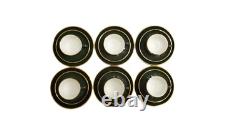 Vintage Apilco France Porcelain Tea Set Dark Green with Gold Trim, Collectable