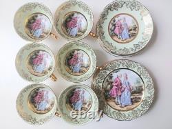 Vintage Ashley Bone China Cup, Saucer & Side Plate 22ct Gold Gilt set of 6