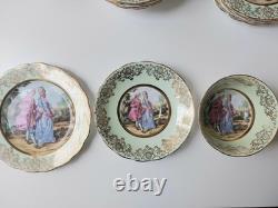 Vintage Ashley Bone China Cup, Saucer & Side Plate 22ct Gold Gilt set of 6