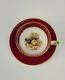 Vintage Aynsley China Orchard Fruit Ruby Red Tea Cup & Saucer Teacup D Jones