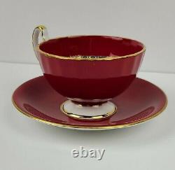 Vintage Aynsley China Orchard Fruit Ruby Red Tea Cup & Saucer Teacup D Jones