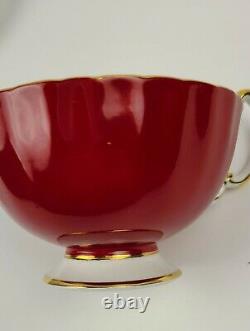 Vintage Aynsley China Orchard Fruit Ruby Red Tea Cup & Saucer Teacup D Jones