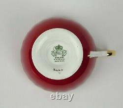 Vintage Aynsley China Orchard Fruit Ruby Red Tea Cup & Saucer Teacup D Jones