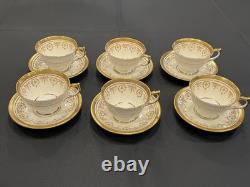 Vintage Aynsley England Gold Dowery Tea/Coffee Cups & Saucers Set of 6