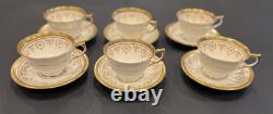 Vintage Aynsley England Gold Dowery Tea/Coffee Cups & Saucers Set of 6