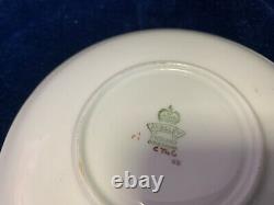 Vintage Aynsley Hand Painted Orchard Gold Fruit Cup & Saucer N. Brunt & D. Jones