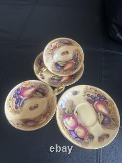 Vintage Aynsley Orchard Gold 2x Cups & Saucers Signed