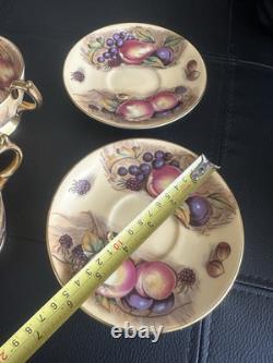Vintage Aynsley Orchard Gold 2x Cups & Saucers Signed