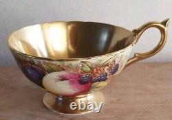 Vintage Aynsley Orchard Gold cup and saucer signed N. Brunt