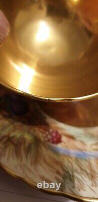 Vintage Aynsley Orchard Gold cup and saucer signed N. Brunt