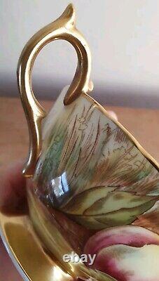 Vintage Aynsley Orchard Gold cup and saucer signed N. Brunt