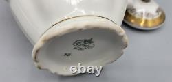 Vintage Bareuther Bavaria Gold White Porcelain Demitasse Teapot Tea Cups Saucers