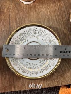 Vintage Bavaria Gold Trim Tea Set Teapot, Creamer & Sugar Set 6 Cups & Saucers