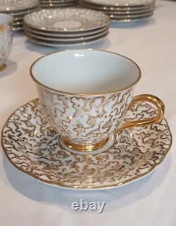 Vintage Bavarian China Tea Set LR Crown Mark Full 36-Piece Service