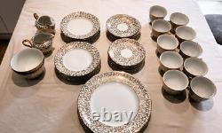 Vintage Bavarian China Tea Set LR Crown Mark Full 36-Piece Service