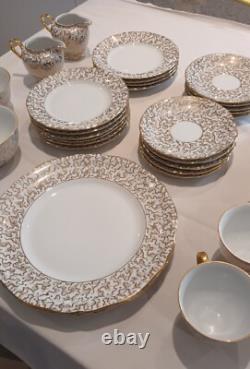 Vintage Bavarian China Tea Set LR Crown Mark Full 36-Piece Service