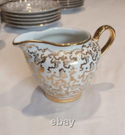 Vintage Bavarian China Tea Set LR Crown Mark Full 36-Piece Service