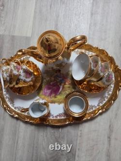 Vintage Bavarian porcelain 22k gold plated tea/coffee set24