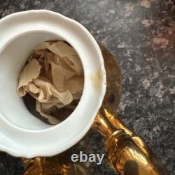 Vintage Bernadotte Bohemia Gold Lustre Tea Set 15 Piece Cups Saucers Teapot