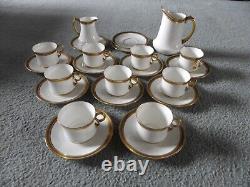 Vintage Cauldon Coffee Set Greek Key Design 9 Cups & Saucers Milk & Cream Jugs