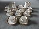 Vintage Cauldon Coffee Set Greek Key Design 9 Cups & Saucers Milk & Cream Jugs