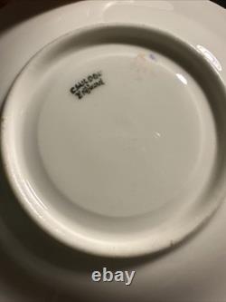 Vintage Cauldon England Tea Cups & Saucers Set of 13 Floral Gold Trim #R19