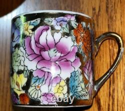 Vintage Chinese Demitasse Cups & Saucers Set Of 5 Some Gold Worn