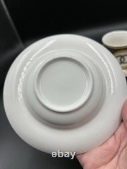 Vintage Coco Chanel Teacup Saucer Logo Gold Lettering Service For 3