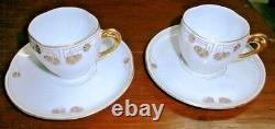 Vintage Coffee Cup Saucer Gilt Porcelain Pls Modern One Pair Gold Collectibles