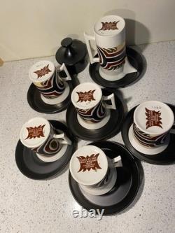 Vintage Coffee Cups, saucers and cream jug. Spare saucer and coffee pot lid