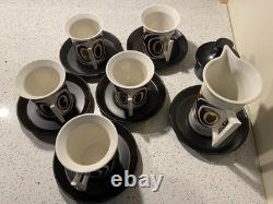 Vintage Coffee Cups, saucers and cream jug. Spare saucer and coffee pot lid