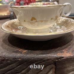 Vintage Cup And Saucer Gold And Flowers