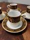 Vintage Czech Republic Porcelain & Gold Espresso Demitass Cup Saucer Set Of 4
