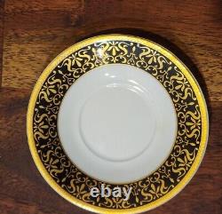 Vintage Czech Republic Porcelain & Gold Espresso Demitass Cup Saucer Set Of 4