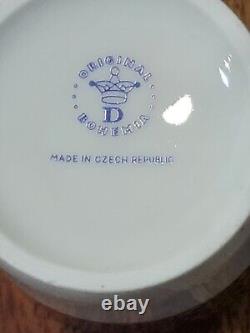 Vintage Czech Republic Porcelain & Gold Espresso Demitass Cup Saucer Set Of 4
