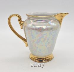 Vintage Czechoslovakian Pearlescent Lustre Gilt Coffee Set x 13 Pieces