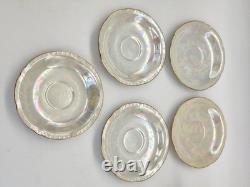 Vintage Czechoslovakian Pearlescent Lustre Gilt Coffee Set x 13 Pieces