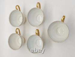 Vintage Czechoslovakian Pearlescent Lustre Gilt Coffee Set x 13 Pieces