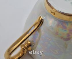 Vintage Czechoslovakian Pearlescent Lustre Gilt Coffee Set x 13 Pieces