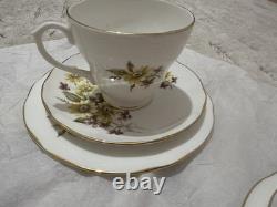 Vintage Duchess Floral Cup Saucer w Gold Trim' Susie' 406 Bone China England