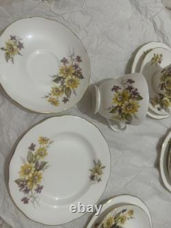 Vintage Duchess Floral Cup Saucer w Gold Trim' Susie' 406 Bone China England
