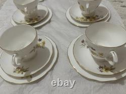 Vintage Duchess Floral Cup Saucer w Gold Trim' Susie' 406 Bone China England